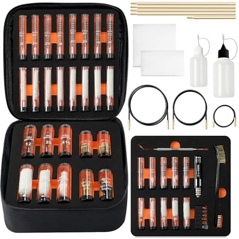 Universal Gun Cleaning Kit, 72PCS Comprehensive Gun Cleaning Supplies for Handgun Shotgun Pistol with Brass Brushes, Brass Jags, Mops, Double Head Brushes, Reinforced Rods and Ropes, PERWIN Cover