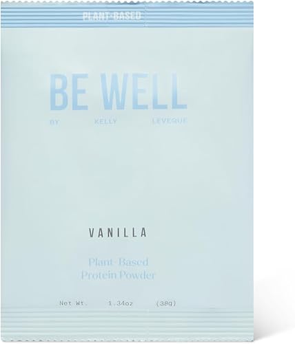 Vista 14 de Be Well by Kelly - Proteína en polvo a base de plantas de vainilla, vegana 0.71 oz de proteína 8G de fibra 0 carbohidratos netos