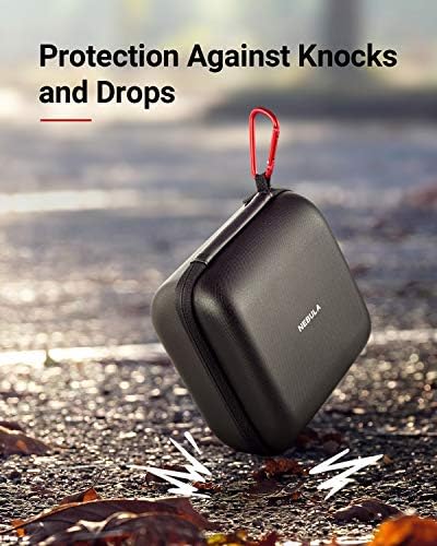 NEBULA Capsule Max Official Travel Case, By Anker, Polyurethane Leather, Soft Ethylene-Vinyl Acetate Material, Splash-Resistance, Premium Protection Projector Travel Case