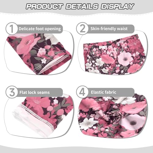 Girls' Leggings Flowers Floral Pink Kids Yoga Tights Pants 1 Pack 208500103