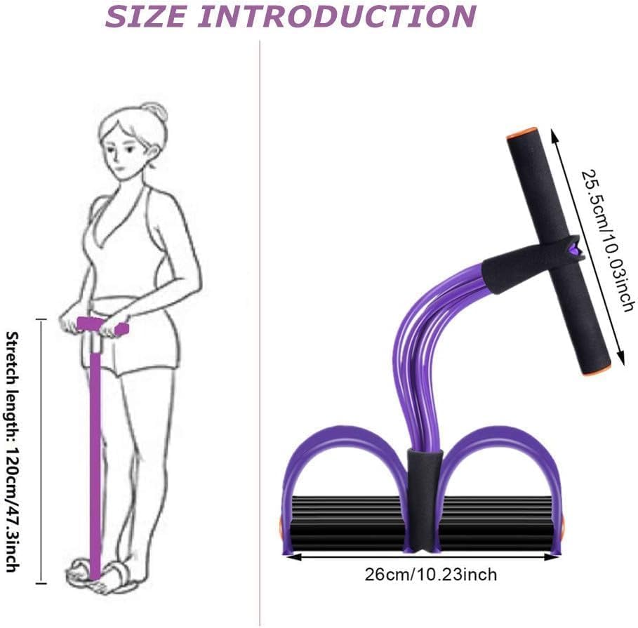 Abdominal Trainer, Sit-Up Training Equipment, Bodybuilding Expander, Full Body Trainer for Home, 6 Tubes, Elastic Pull Rope, Multifunctional Leg Exerciser for Fitness, Weight Loss, Training, Yoga