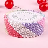 480Pcs Dressmaking Straight Pins Faux Pearl Round Head Color Corsage Sewing Pin