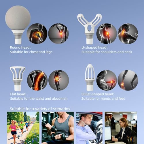 Image of Massage Gun for Deep Tissue, Muscle & Body Pain Relief | Special Body Massager for Pain Relief | Massage Gun for Back Leg & Full Body, Neck, Shoulder, Back, Foot | 4 Specialized Heads For Full Body Pain Relief (ZBlack)