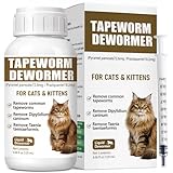 Tapeworm Dewormer for Cats & Kittens – Praziquantel and Pyrantel Pamoate Liquid for Cats 6 Weeks & Older, Broad Spectrum Dewormer for Tapeworms, Roundworms & Hookworms