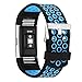 Vancle Bands for Fitbit Charge 2, Adjustable Soft Silicone Replacement Bands Sports Accessories Straps for Fit bit Charge 2 Heart Rate Fitness Tracker(Black/Blue)(Large)