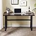 DYH Vintage Computer Desk, Wood and Metal Writing Desk, PC Laptop Home Office Study Table, Espresso 55 inch