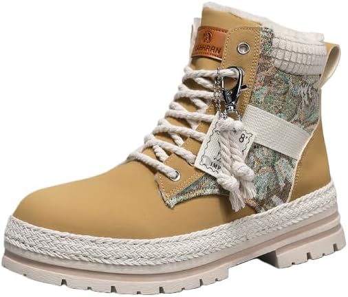 Men's Winter Snow Boots, Waterproof Plush Lined Lace-Up Ankle Boots – Insulated Non-Slip Warm Boots for Outdoor & Daily Wear