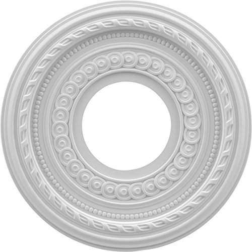 Image of Ekena Millwork CMP10CO Cole Thermoformed PVC Ceiling Medallion, 10 inch OD x 3 1 /2 inch ID x 3 /4 inch P, White