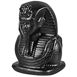 TUMBEELLUWA Black Obsidian Egyptian Pharaoh King TUT Statue Tutankhamun Bust Figurine Ancient Egypt Sculpture for Home Office Decor