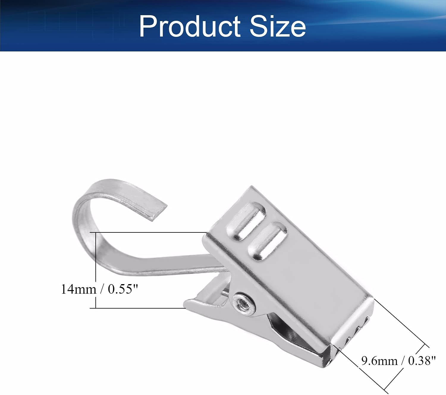 Curtain Clips with Hooks Stainless Steel for Drapery, Photos and Home Decoration Silver Tone 50Pcs