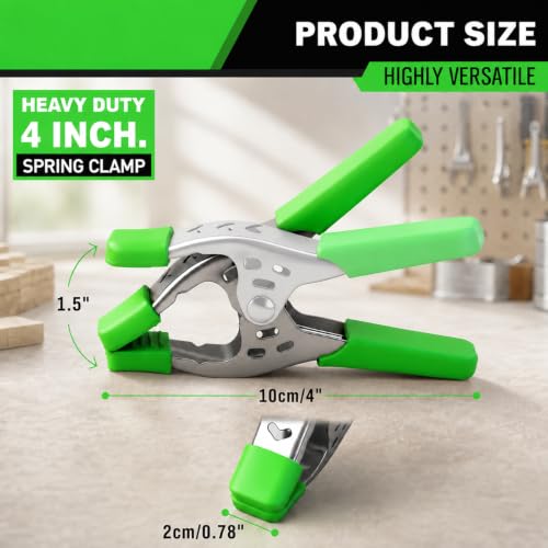 Image of 32-Piece 4 inch Spring Clamp, Heavy Duty Metal Spring Clamps, 1.5-inch Jaw Opening Clamps for Backdrop, Pool Cover, Photography