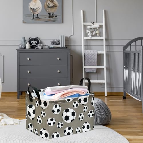 Image of Rectangular Soccer Basket Box Hamper Storage Basket Collapsible Organizer Bin Gift Shelf Baskets for Home and Kitchen Storage