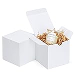 Eupako Gift Boxes 4x4x4 25 Pack White Kraft Paper Box with Lids Party Favor Boxes for Bridesmaids Proposal, Crafting, Cupcake, Wedding, Christmas