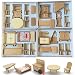4 Boxes Set Dollhouse Miniature Unpainted Wooden Furniture Suite 1/24 Scale Model by worldpeace09