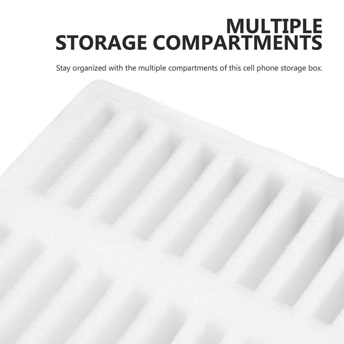 Artibetter Organisateur de Téléphone Portable Blanc 2pcs en Mousse Epe avec Compartiments Multiples pour Bureau et Salle de Réunion, Rangement Pratique