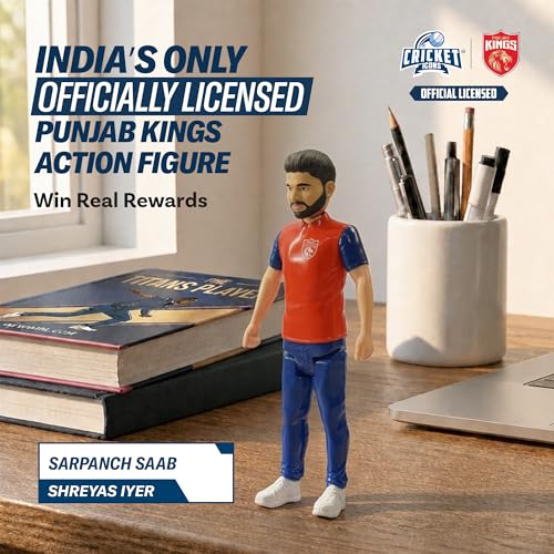 Image of Action Figure, IPL Edition 360 Rotatable Head, Cricket Player for Fans & Collectors (7 Inch Shreyas Iyer)