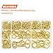 HELIFOUNER 200 Pieces 11 Sizes Brass Plated Steel Screw Eyes Assortment Kit