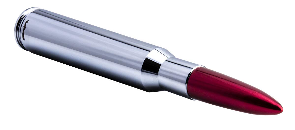 VMS Racing 50 Cal Caliber CHROME RED TIP BULLET ANTENNA in Heavy Gauge CNC Machined Billet Aluminum Short Compatible with Dodge Ram 1500 2500 3500 09-19 2009-2019