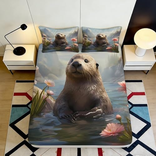 Housse de matelas loutre 3D microfibre de qualité supérieure 200x200 - 2