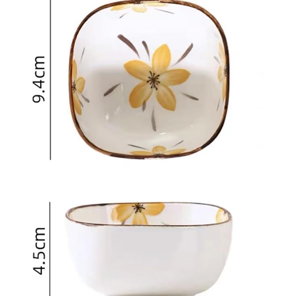 Netram Store Porcelain Dinner Plates Set with Seasoning Dish and Ceramic Dipping Bowls Traditional Japanese Style for Pasta Cake Salad Dessert Serving (9.4 cm *4.5 cm - Pack of 8) 4
