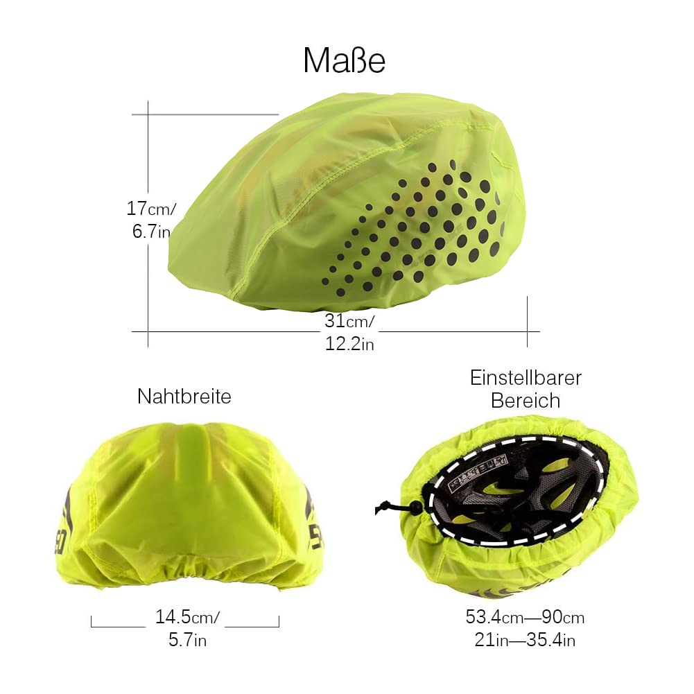 Housses De Pluie Réfléchissantes Pour Casque Vélo - Lot De 2 (Vert Fluo + Rose) - Imperméables Et Haute Visibilité