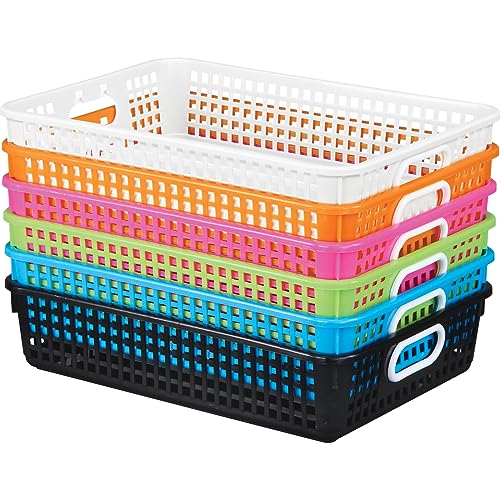 Image of Really Good Stuff Small Desktop Paper Storage Baskets, 14 inch x 10 inch x 3.25 inch
