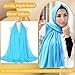 Ftoronaly Head Wraps for Women Long Headwraps Hijabs Scarf Large Headscarf Stretch Tie Hair Headbands Sky Blue