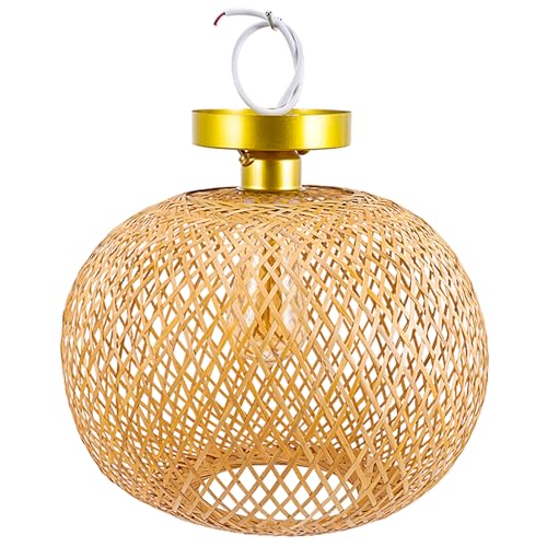 Lustre en bambou artisanal tressé main style vintage