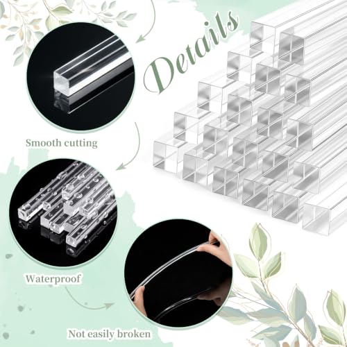 Image of Junkin 40 Pcs 1 /4 inch x 1 /4 inch x 12 inch Clear Acrylic Square Rods