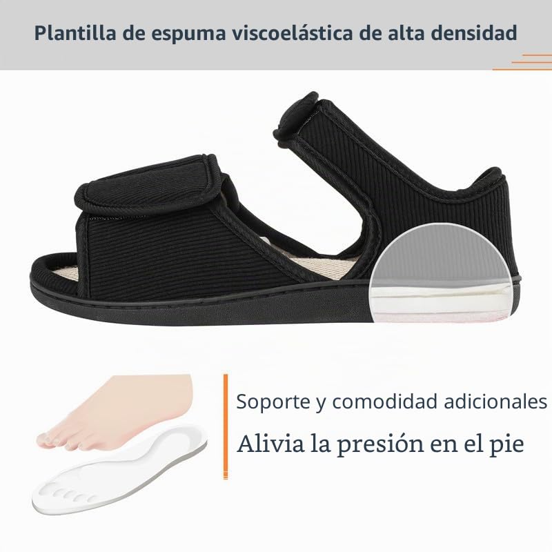 TIESTRA Pantuflas Calientes para Hombres con Pies Grandes,Pantuflas Diabéticas de Piel de Oveja para Invierno,Pantuflas de Fieltro con Puntera Abierta,Plantilla de Espuma con Memoria