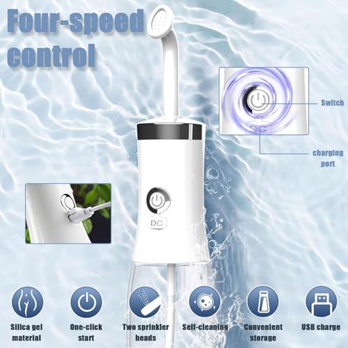 Bidet de voyage portable haute pression rechargeable avec 2 buses et jet USB