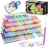 Laconile Lot de 168 Stylos Gel Couleurs – Stylos Paillette, Pastel, Métallique et Néon – Stylo Gel Adulte pour Dessin, Coloriage, Griffonnage Artisanat Scrapbooking(0.65 MM)
