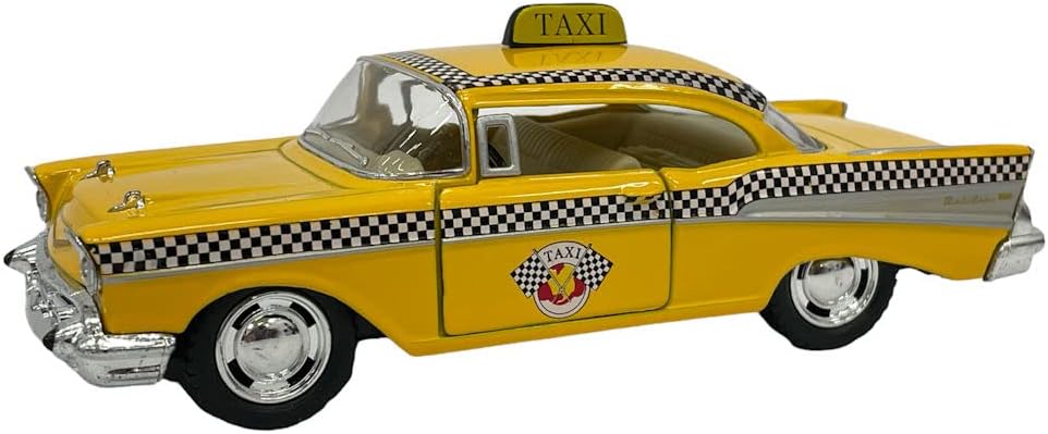 KiNSMART 1957 Chevy Bel Air Coupe 1:40 Scale 5" Die Cast Metal Classic Toy Car (Taxi)