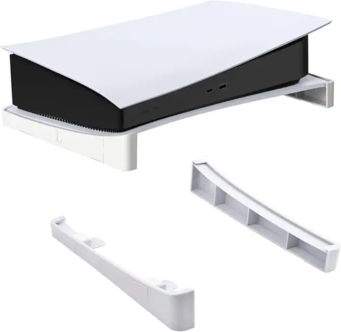 Horizontal Stand for PS5, Base Stand Compatible with Playstation 5 Disc & Digital Editions, Horizontal Stand for PS5 Accessories, Stand with Non-Slip Pads Compatible with PS5 - White