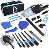 CYANBAMBOO 17Pcs Car Detailing Kit, Car Cleaning Kit with High Power Handheld Vacuum, Detailing Brush Set, Windshield Cleaning Tool, Microfiber Towels, Complete Car Cleaning Supplies