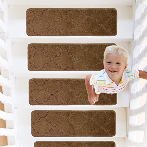 Exclusive Discount 50% Price RainDecor Stair Treads Trellis Design Soft Carpet Surface with Slip Resistant Rubber Backing Machine Washable, Beige, 8 ½ inch X 27 ½ inch, 13 Pcs Set Exclusive Discount 50% Price RainDecor Stair Treads Trellis Design Soft Carpet Surface with Slip Resistant Rubber Backing Machine Washable, Beige, 8 ½ inch X 27 ½ inch, 13 Pcs Set