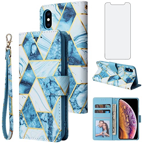 Coque iPhone Xs DLSQB US Bleu : étui de protection souple silicone