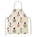 Fartuch 1 sztuk Ananas Wzór Kuchenny Fartuchy Dla Kobiet Bawełniany Pościel Bibs Czyszczenie Gospodarstwa Domowego Pinafore Home Cooking Fartuch 53 * 65 cm (Color : D, Size : 53x65cm)