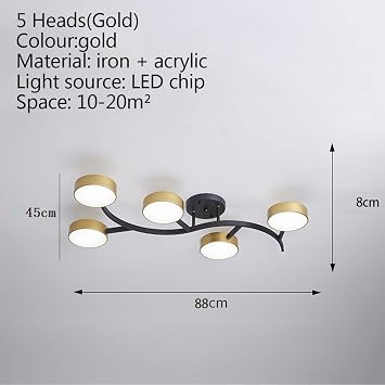 Simple Bedroom Light,Modern Creative Chandelier,Room Light,Living Room Lamps,Ceiling Light Fixture,Modern Ceiling Lights for Living Room Bedroom Kitchen/Gold/7 Heads/D/5 Heads/D/5 Heads