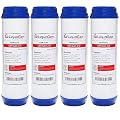 LiquaGen Granular Activated Carbon (GAC/UDF) Replacement Water Filter- 10 and 20 inch Sizes for Whole House & Water Systems (2.5" x 10", Pack of 4)