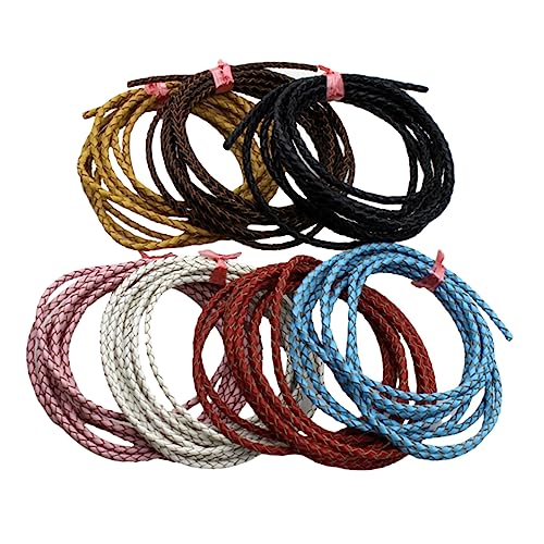 OSALADI DIY Braided Leather Rope Bracelet Cord 3mm Diameter for Charm Jewelry Making