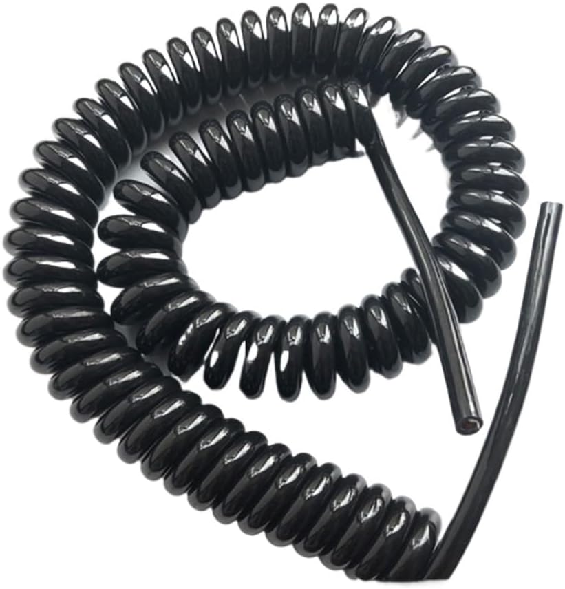 Retractable Spring Coiled Extension Cord ， 2 Cores 22AWG Telescopic Spiral Cable Black 4 20AWG Spring Power Cord Stretchable Wire Extension(2 Core 22awg 2.5 Meters)