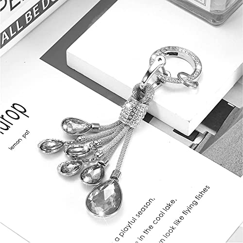 Bling Crystal Car Keychain For Women, Keychain Accessories With Rhinestones, Fashionable Car Key Chain For Car Keys Fit Bmw Honda Audi Lexus Ford Mercedes Benz Nissan Cadillac Toyota (2 Silver) #TOP1