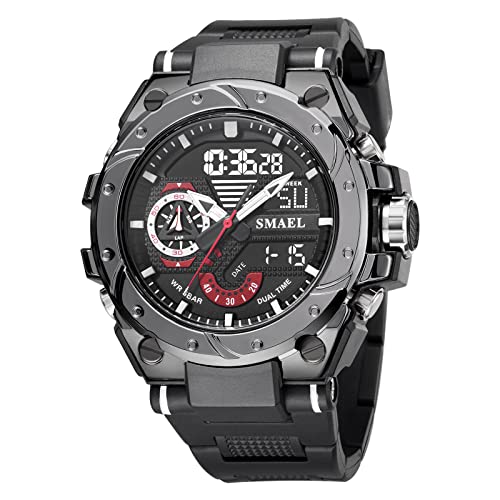 Montre étanche pour homme SMAEL 8060 double affichage quartz noir militaire