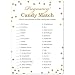 Sweet Pregnancy Candy Match Baby Shower Game - 24 count - (Faux Gold Glitter on White)