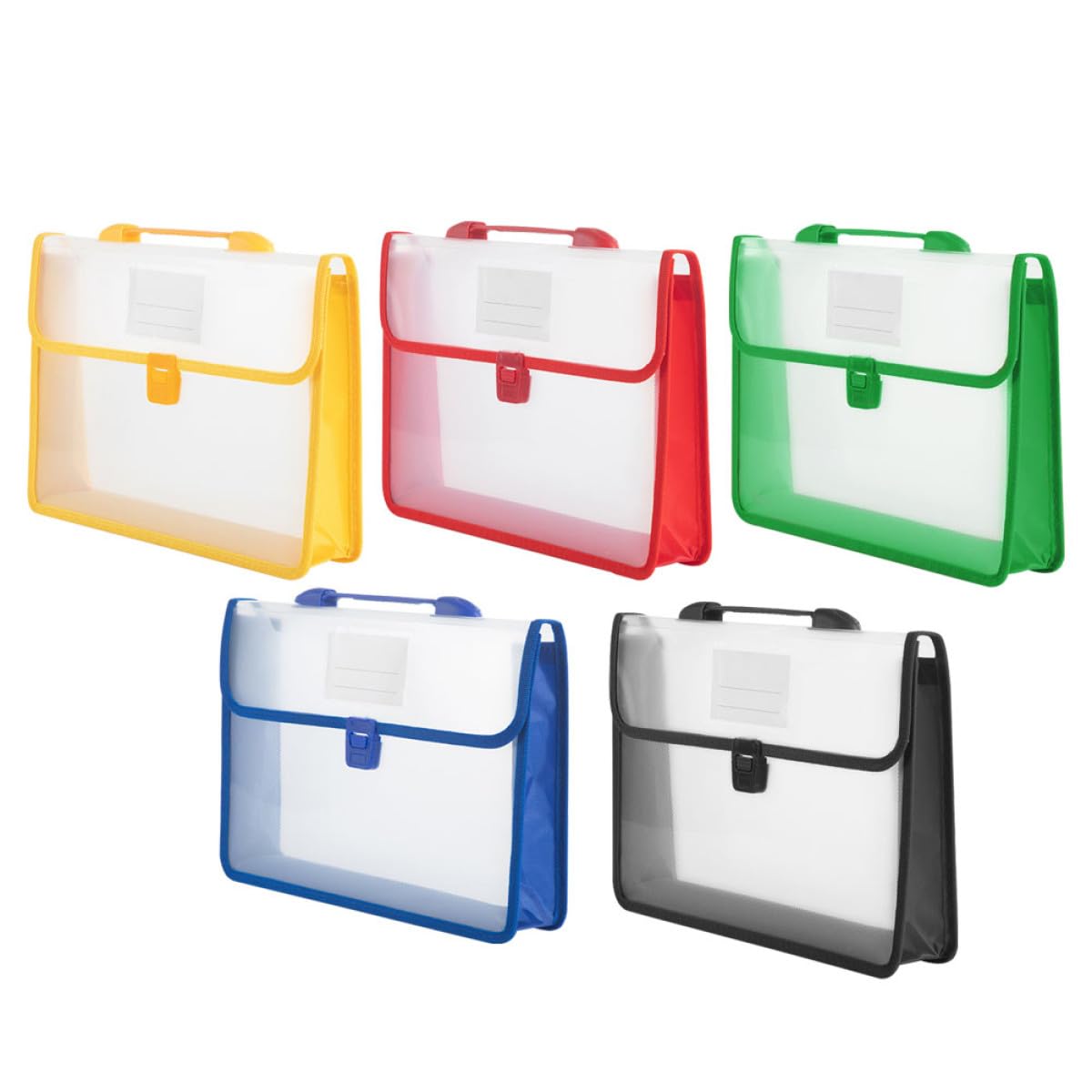 Set 5 Buste Portadocumenti A4 Colorate, Organizer per Coupon e Contratti, Custodia Portatile e Resistente per Ufficio e Scuola, Cartella Leggera e Compatta per Documenti