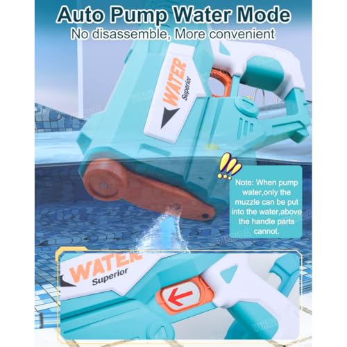 Image of VikriDA Bagpack Electric Water Gun with Free Extra Rechargeable Battery, Powerful Water Guns Up to 40 FT Long Range, 1350CC Capacity Super Water Blaster Summer Toys for Pool - Blue