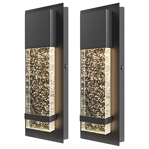 PARTPHONER LED Wall Sconce with Crystal Bubble Glass Cover