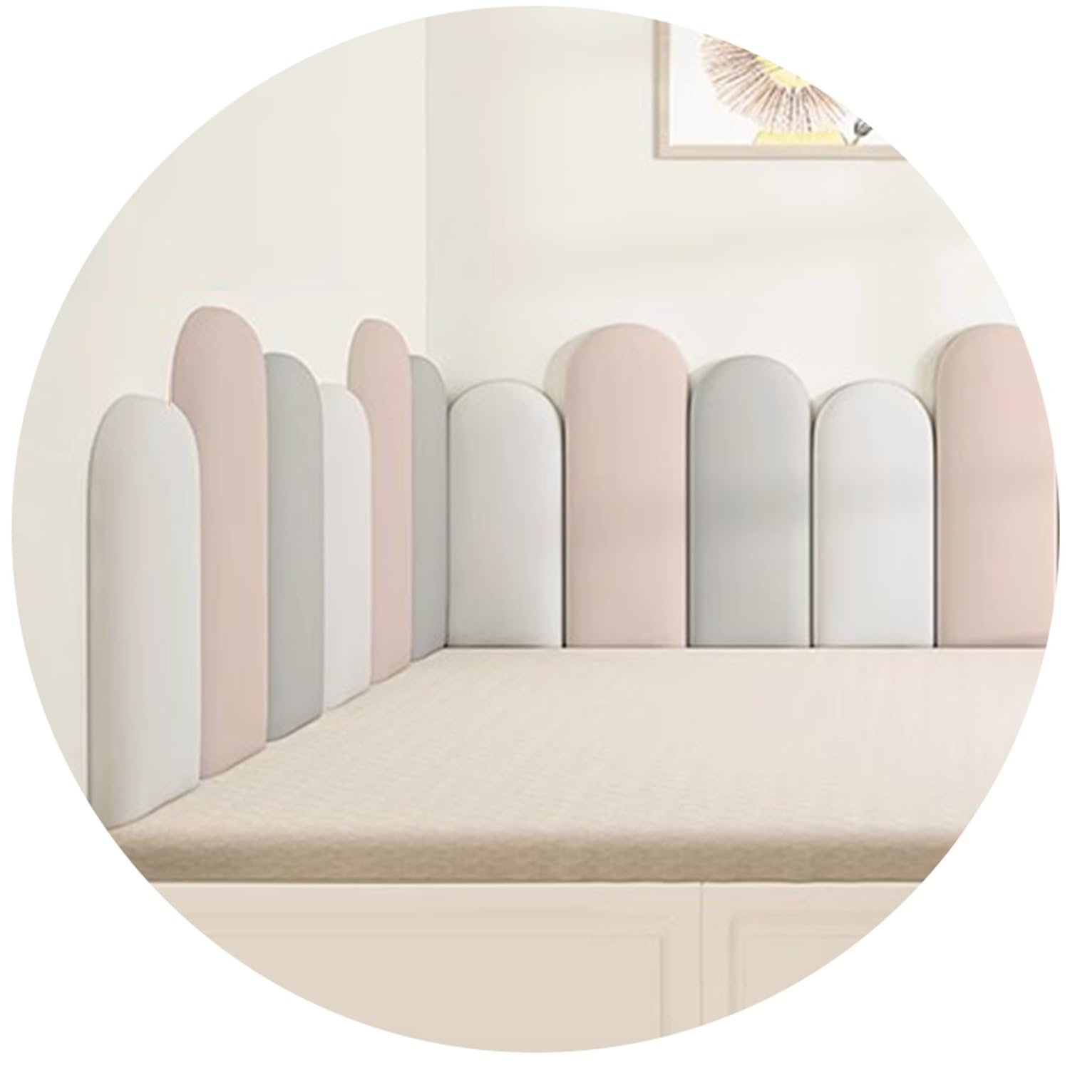 Paneles de pared 3D autoadhesivos de tatami grueso con relieve acolchado anticolisión para salas 1