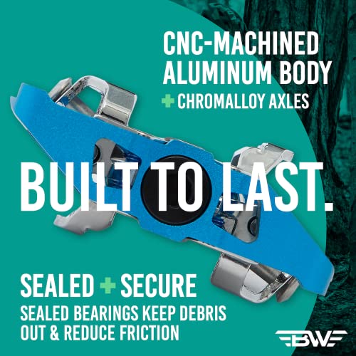 Bw Usa Rock Garden Flat Pedal - Spd Compatible Clipless Mtb Bike Pedals - Green #TOP4